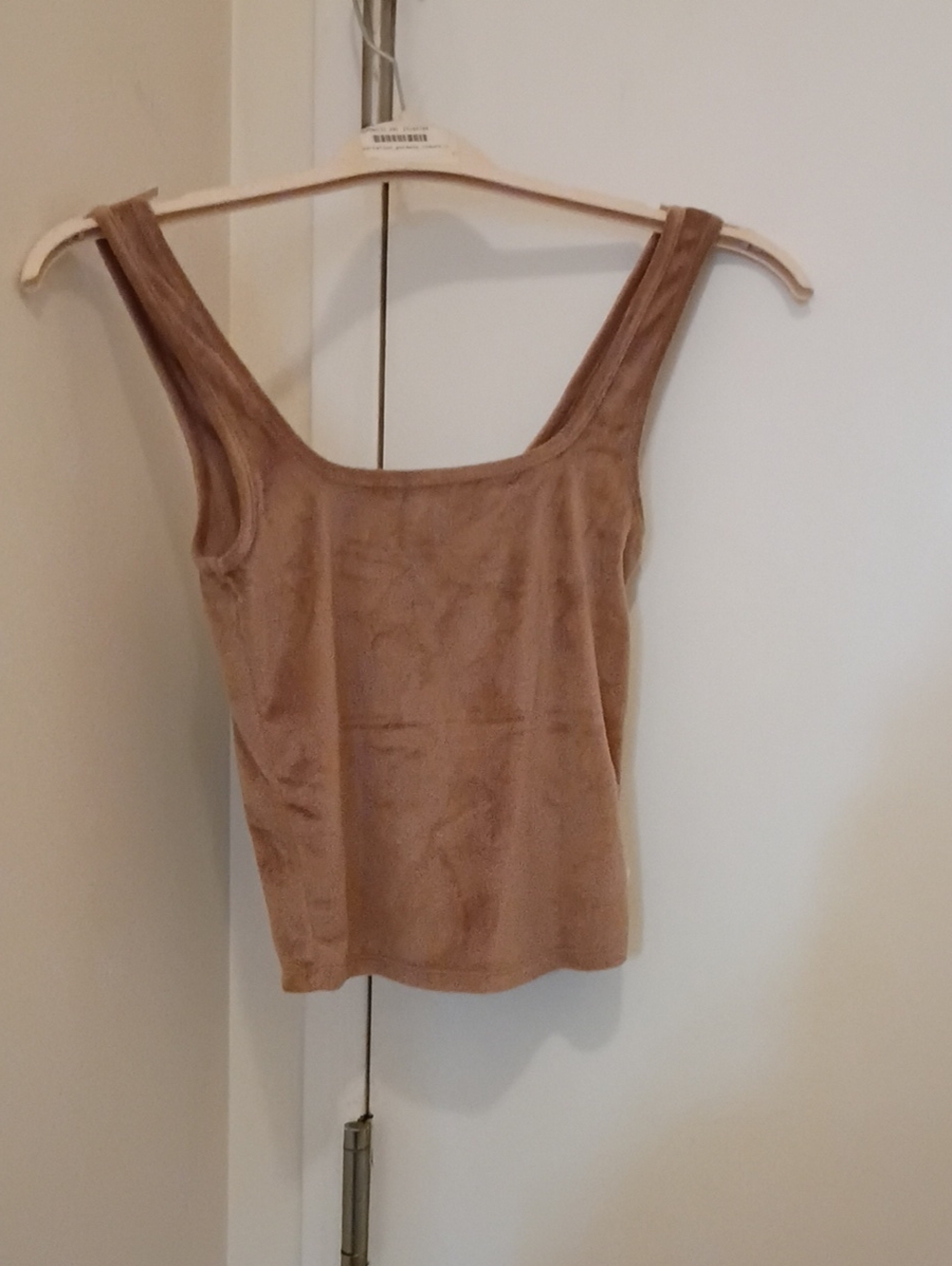 Women's Suede-Look Scoop Tank Top in Brown